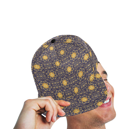 Celestial Gold Sun Face Snapback Cap