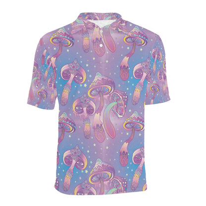 Psychedelic Mushroom Pattern Print Design A01 Men Polo Shirt