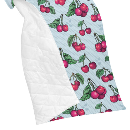 Cherry Pattern Print Design CH01 Premium Quilt