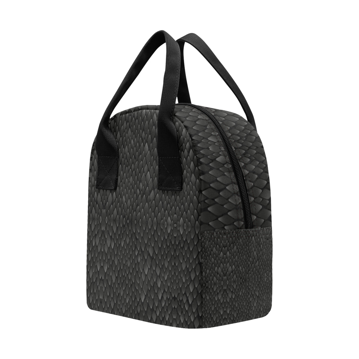 Snake Skin Black Print Insulated Lunch Bag