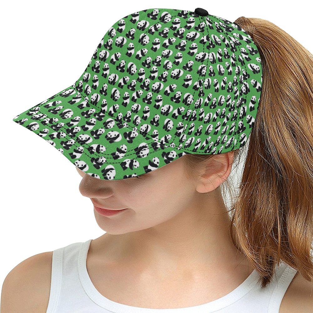 Panda Bear Pattern Themed Print Snapback Cap