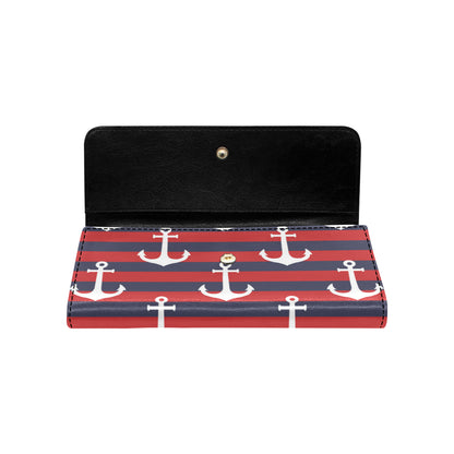 Nautical Pattern Print Design A05 Women's Trifold Wallet