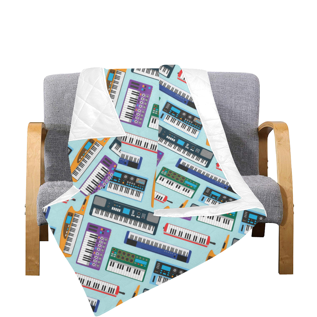 Synthesizer Pattern Print Design 02 Premium Quilt