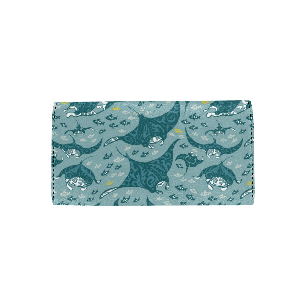 Manta Ray Tribal Pattern Print Design 03 Women's Trifold Wallet