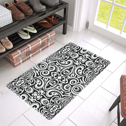 Polynesian Tattoo Pattern Rubber Doormat