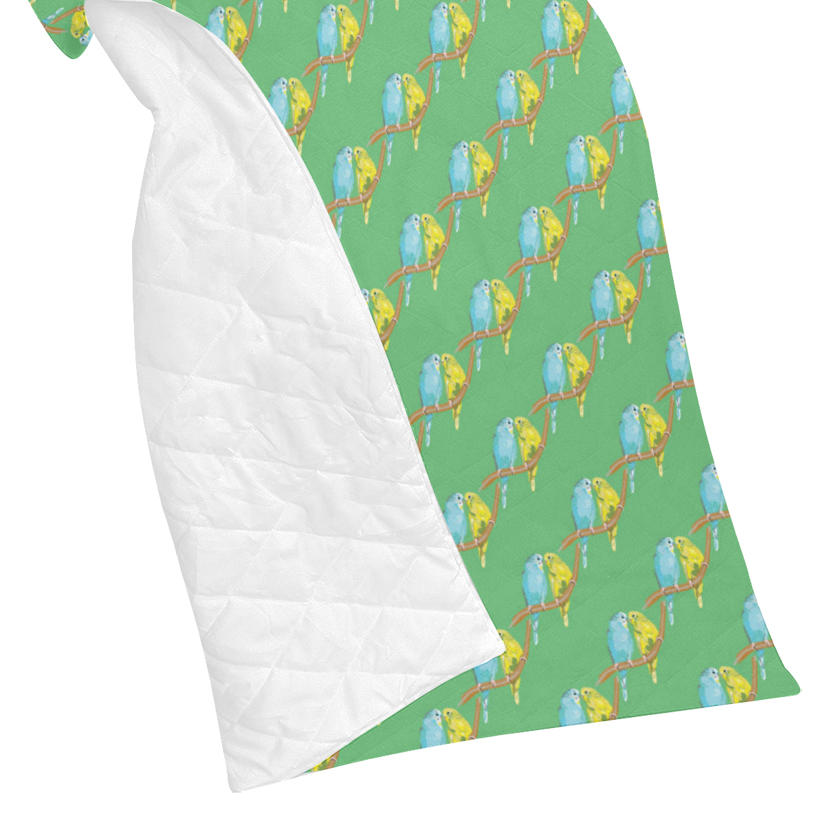 Budgerigar Pattern Print Design 01 Premium Quilt