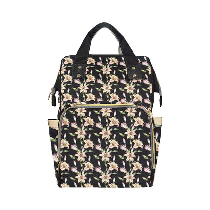 Lily Pattern Print Design LY05 Diaper Bag Backpack