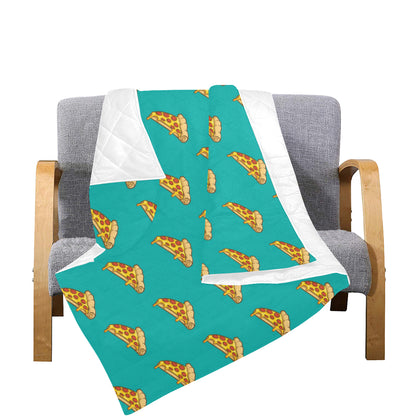 Pizza Pattern Print Design A03 Premium Quilt