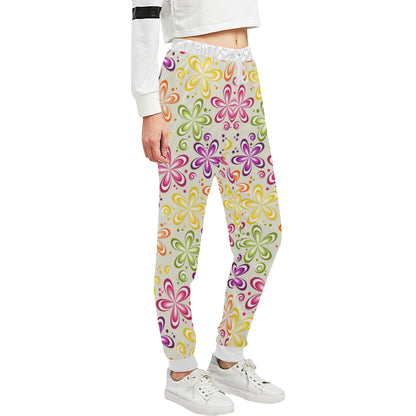 Flower Power Colorful Design Print Unisex Sweatpants