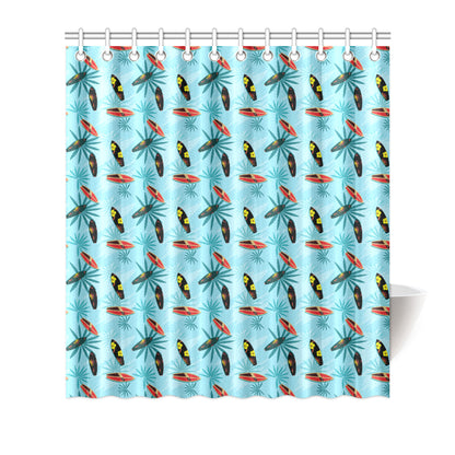 Surfboard Themed Pattern Shower Curtain