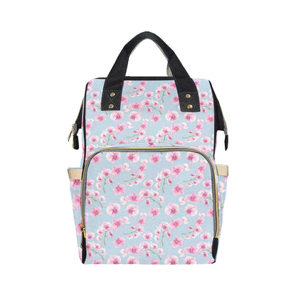Orchid Pink Pattern Print Design OR01 Diaper Bag Backpack