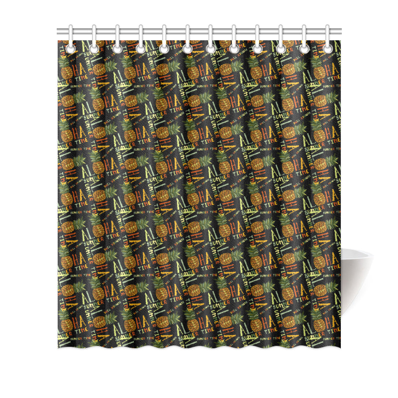 Aloha Hawaii Time Design Themed Print Shower Curtain