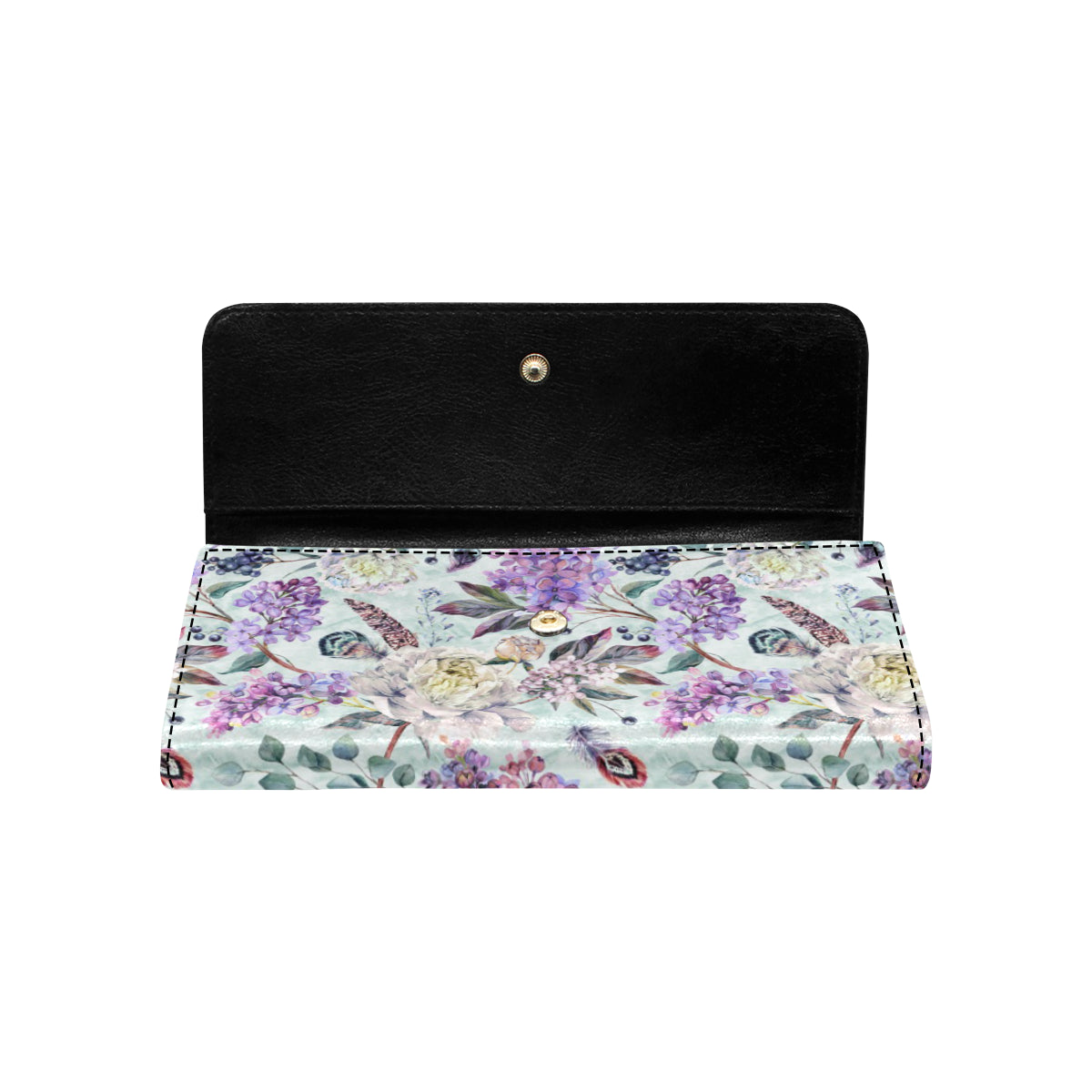 Lilac Pattern Print Design LI06 Women's Trifold Wallet