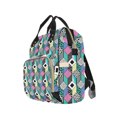 90s Pattern Print Design 3 Diaper Bag Backpack