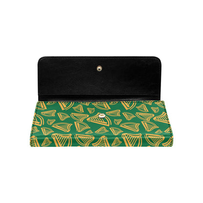 Harp Pattern Print Design 03 Women's Trifold Wallet