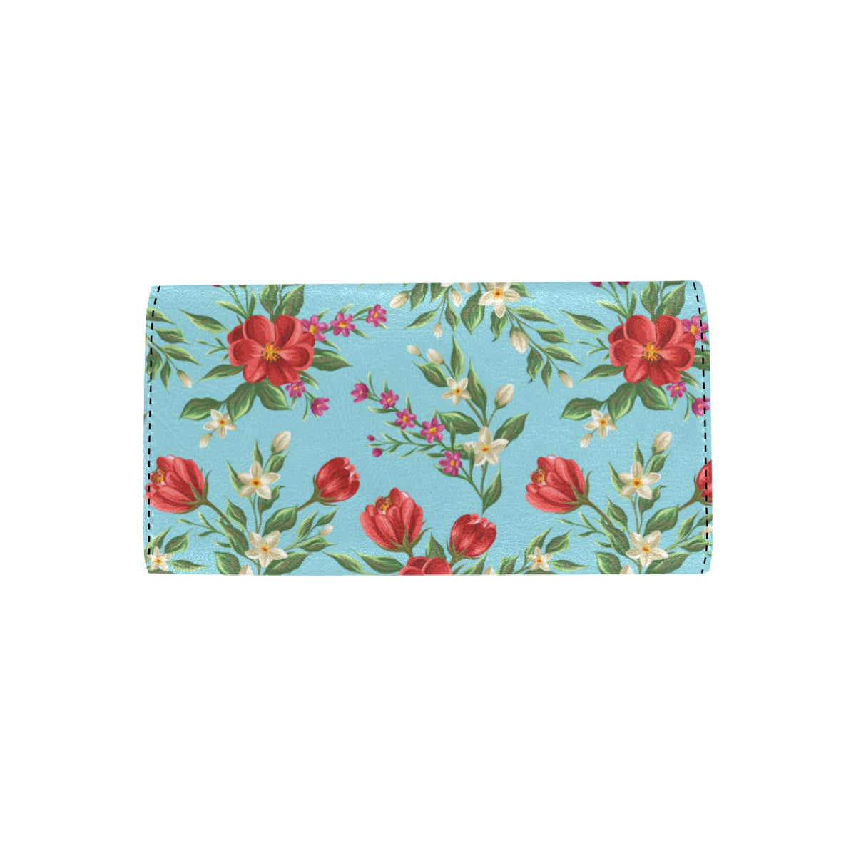 Summer Floral Pattern Print Design SF011 Women's Trifold Wallet