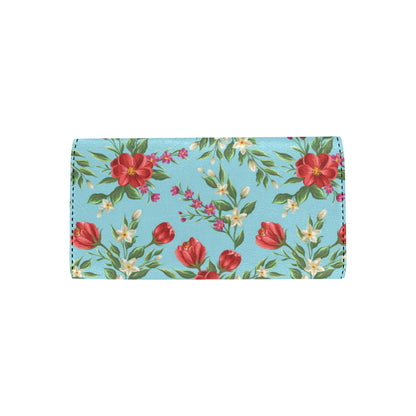 Summer Floral Pattern Print Design SF011 Women's Trifold Wallet