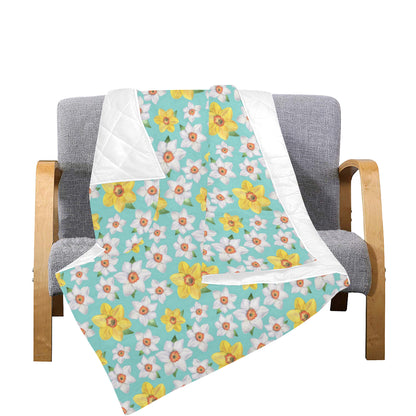 Daffodils Pattern Print Design 02 Premium Quilt