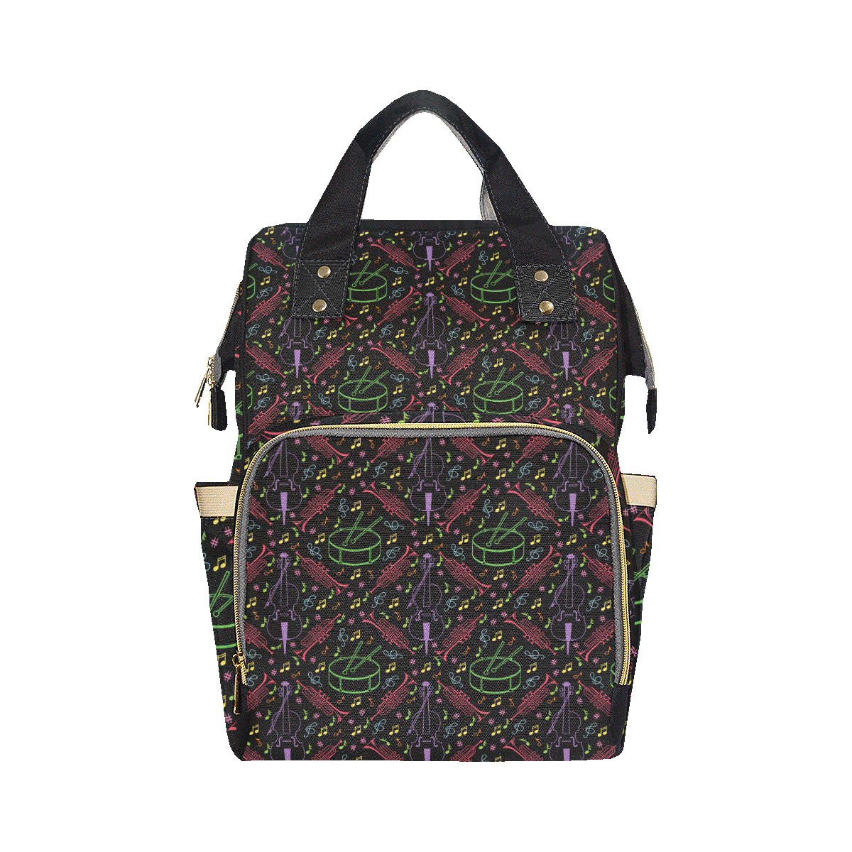 Cello Neon Pattern Print Design 02 Diaper Bag Backpack