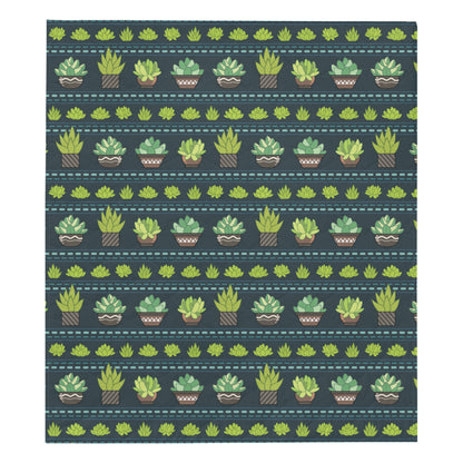 Cactus Pattern Print Design 07 Premium Quilt