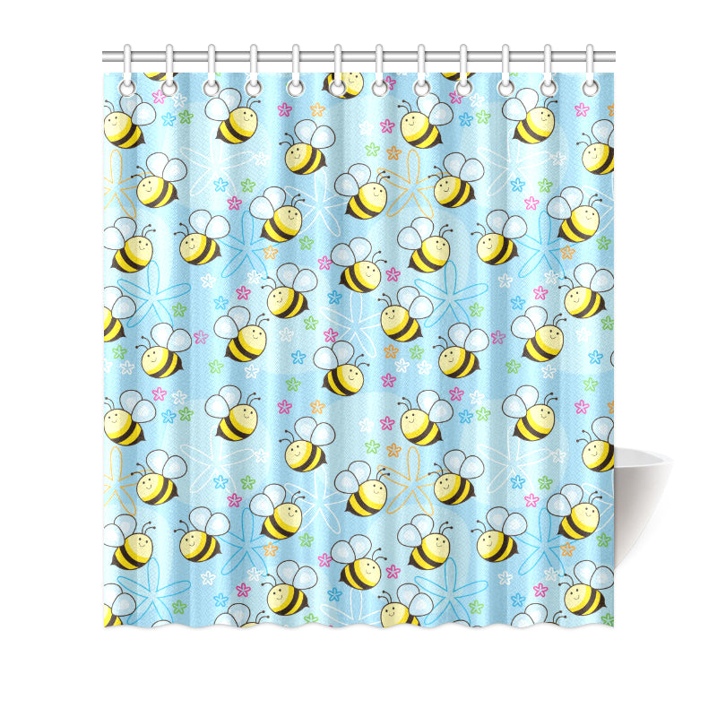 Bee Pattern Print Design BEE03 Shower Curtain
