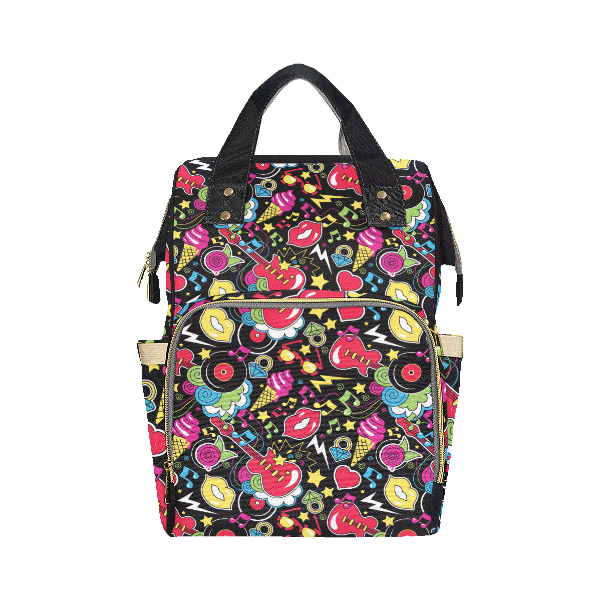 Pop Art Pattern Print Design A04 Diaper Bag Backpack