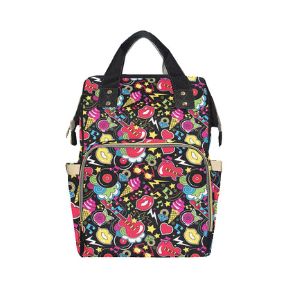 Pop Art Pattern Print Design A04 Diaper Bag Backpack