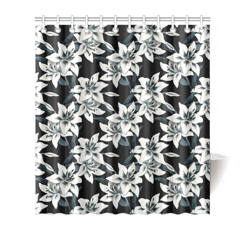 Lily Pattern Print Design 03 Shower Curtain