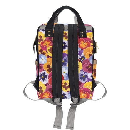 Pansy Pattern Print Design PS01 Diaper Bag Backpack
