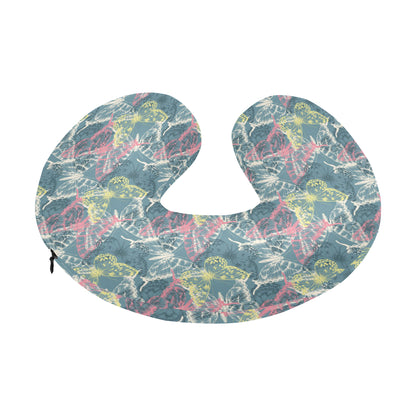 Butterfly Pattern Print Design 01 U-Shaped Travel Neck Pillow