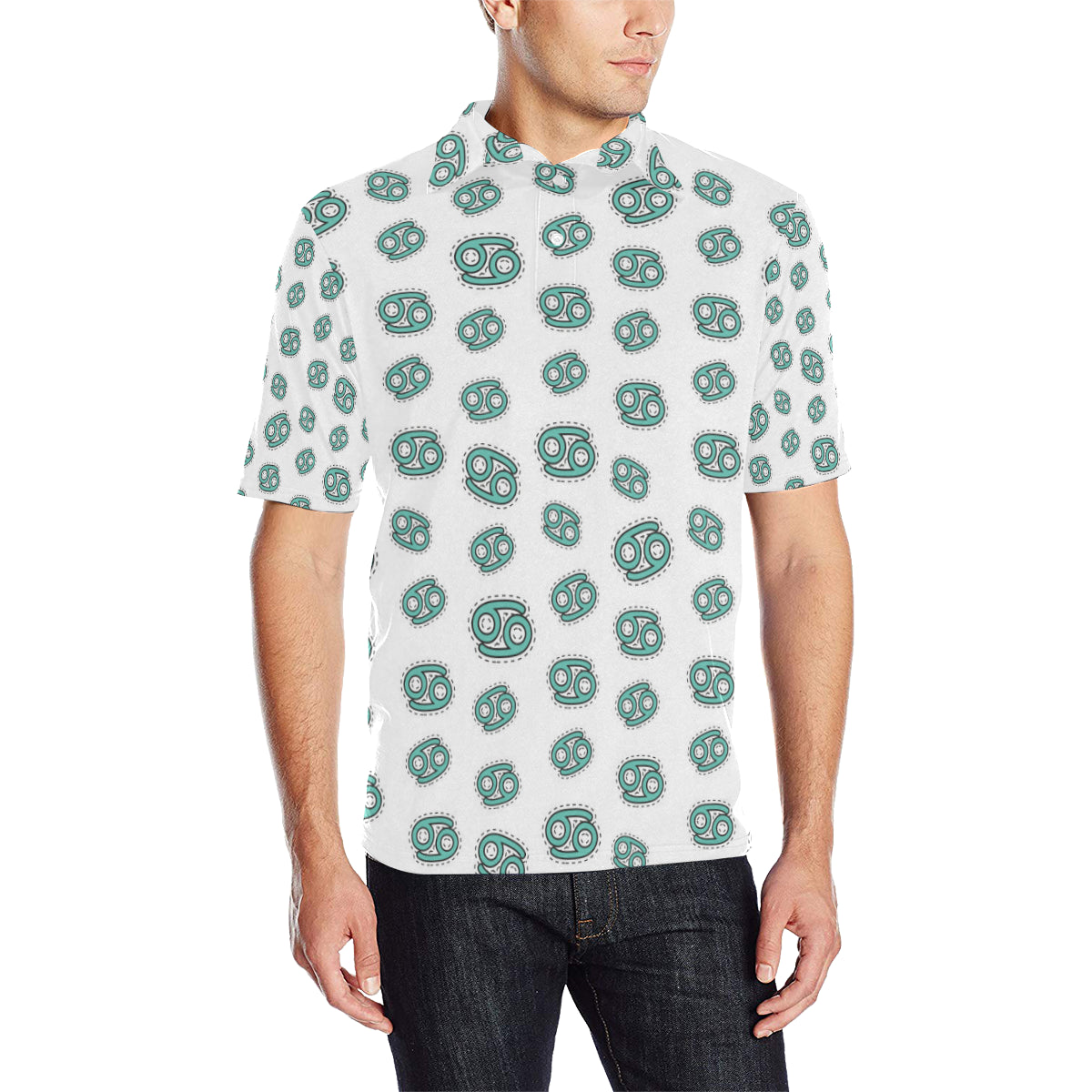 Cancer Zodiac Pattern Print Design 04 Men Polo Shirt