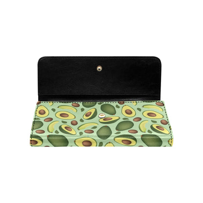 Avocado Pattern Print Design AC01 Women's Trifold Wallet