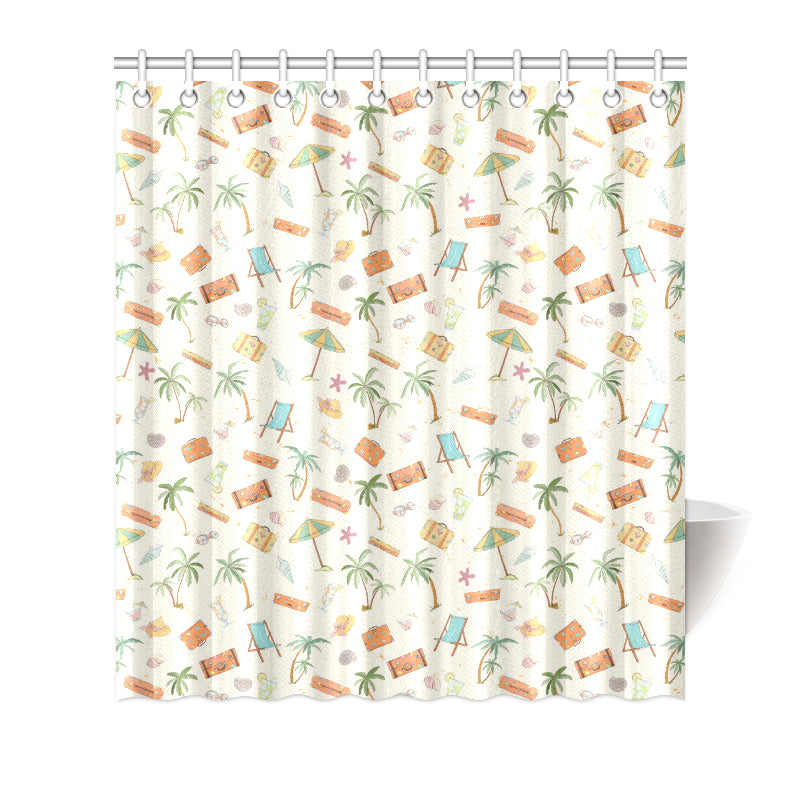 Beach Themed Pattern Print Design 05 Shower Curtain
