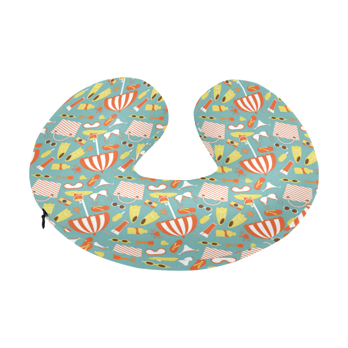 Beach Scene Pattern Print Design 02 U-Shaped Travel Neck Pillow