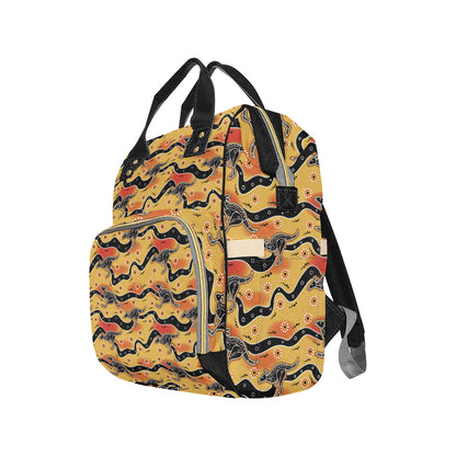 Kangaroos Aboriginal  Pattern Print Design 06 Diaper Bag Backpack