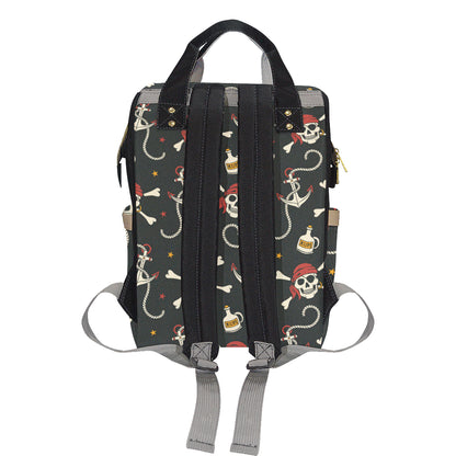 Pirate Pattern Print Design A02 Diaper Bag Backpack