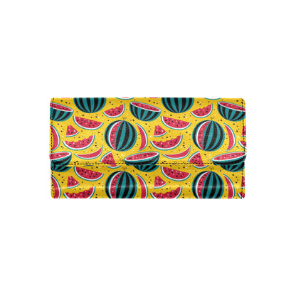 Watermelon Pattern Print Design WM02 Women's Trifold Wallet