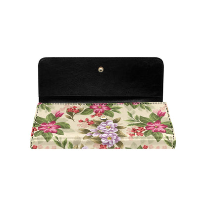 Summer Floral Pattern Print Design SF08 Women's Trifold Wallet