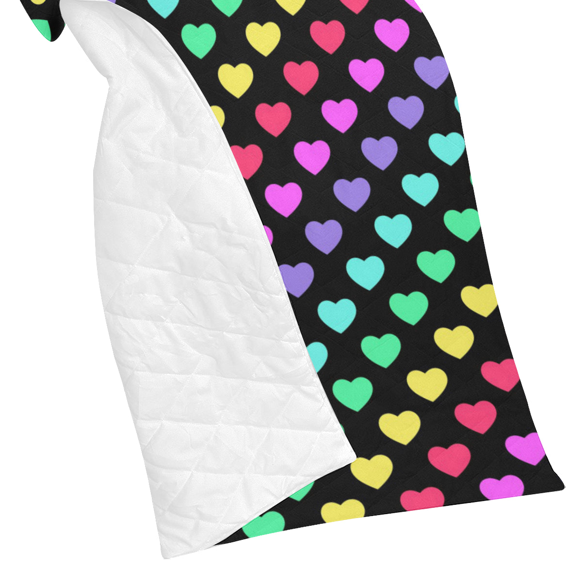 Heart Rainbow Pattern Print Design HE02 Premium Quilt