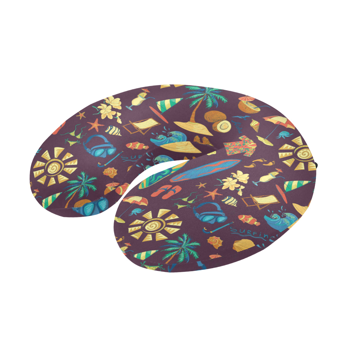Aloha Hawaii Pattern Print Design 01 U-Shaped Travel Neck Pillow