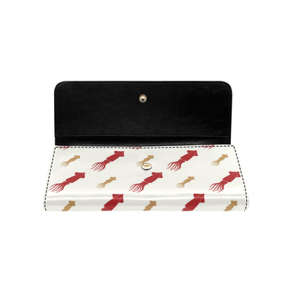 Giant Squid Pattern Print Design 01 Women's Trifold Wallet