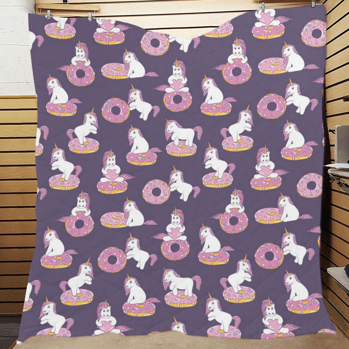 Donut Unicorn Pattern Print Design DN011 Premium Quilt