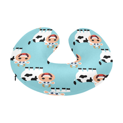 Cattle Cute Pattern Print Design 01 U-Shaped Travel Neck Pillow