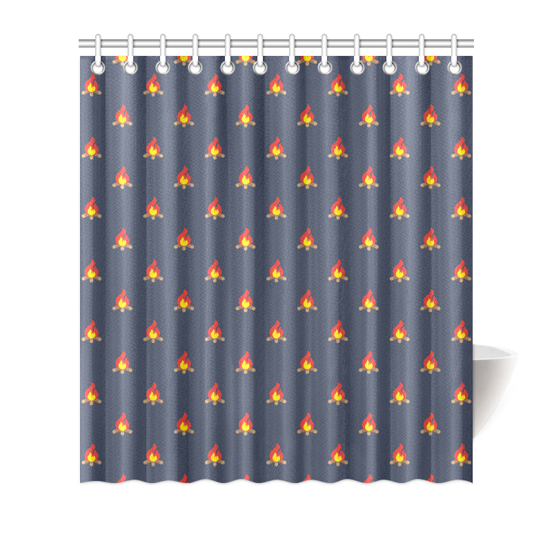 Campfire Pattern Print Design 02 Shower Curtain