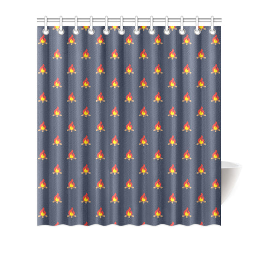 Campfire Pattern Print Design 02 Shower Curtain