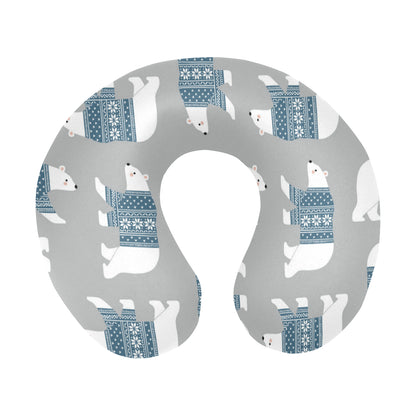 Polar Bear Pattern Print Design A03 U-Shaped Travel Neck Pillow