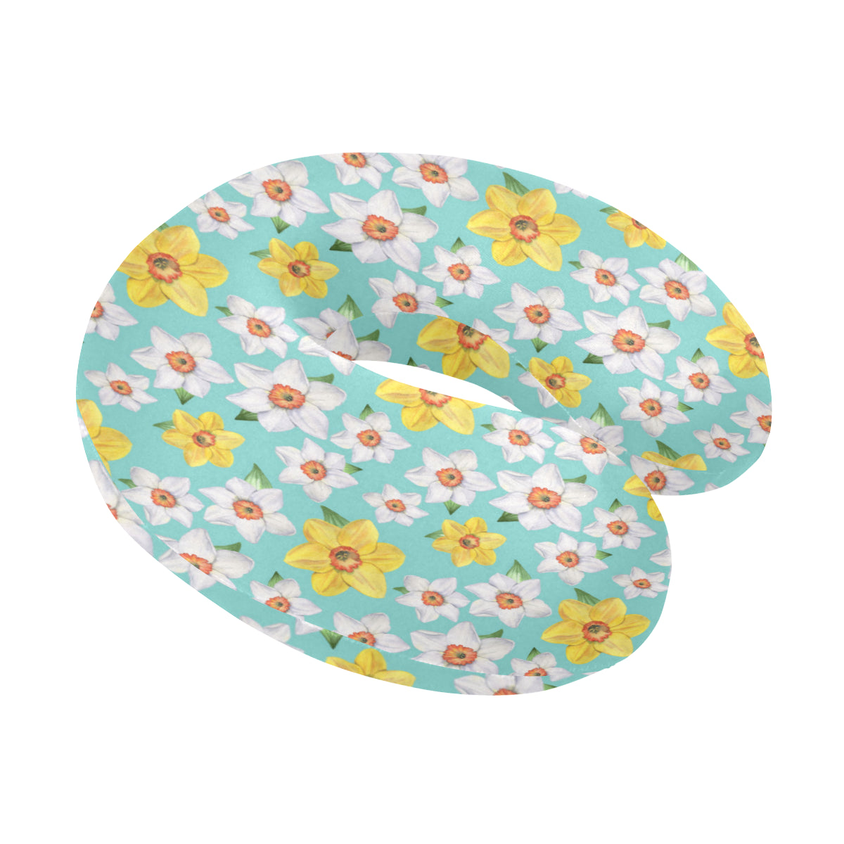 Daffodils Pattern Print Design 02 U-Shaped Travel Neck Pillow