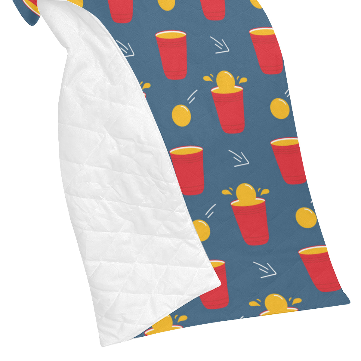 Beer Pong Pattern Print Design 02 Premium Quilt