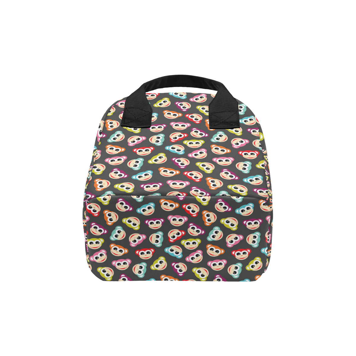 Monkey Head Design Themed Print Insulated Lunch Bag