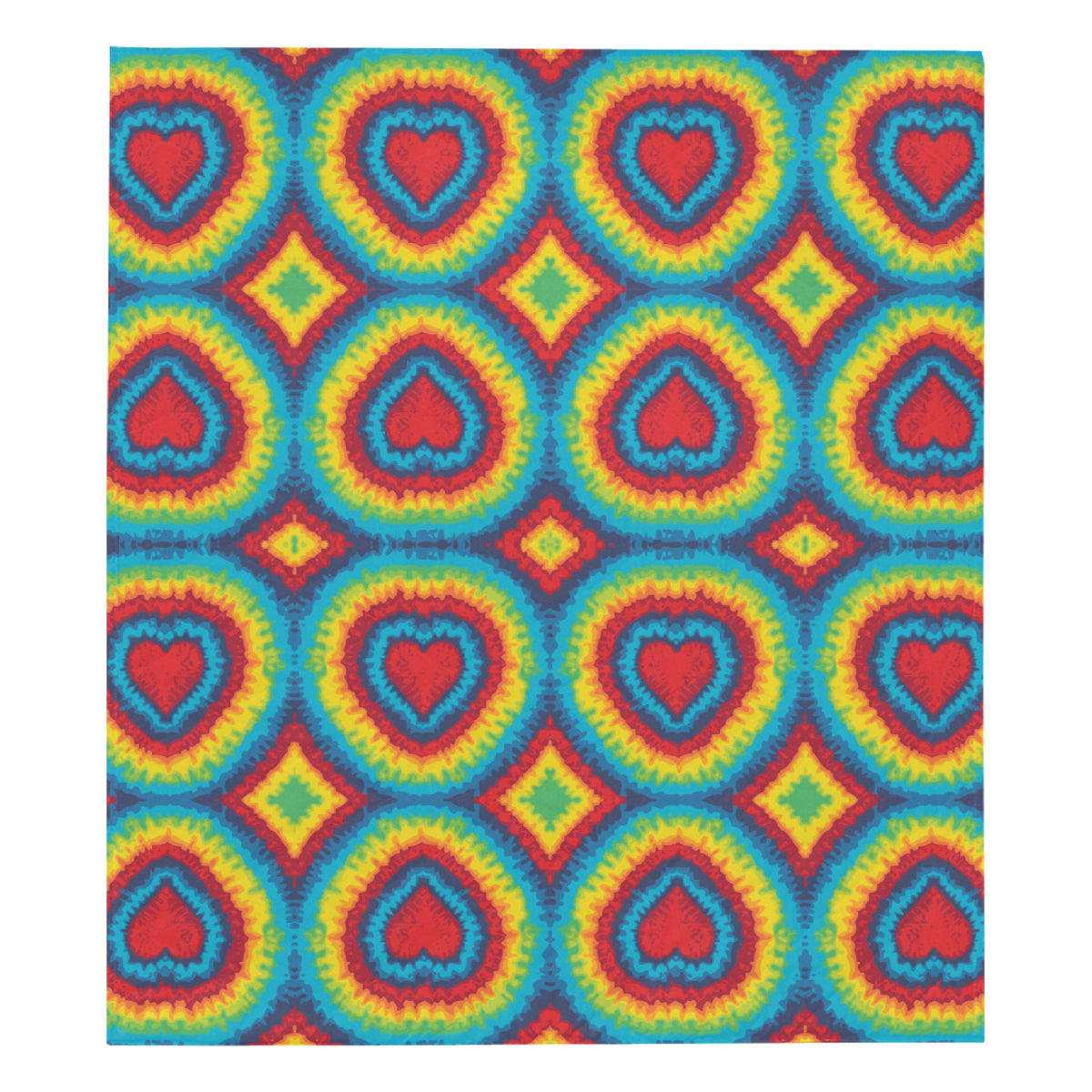 Tie Dye Heart shape Premium Quilt